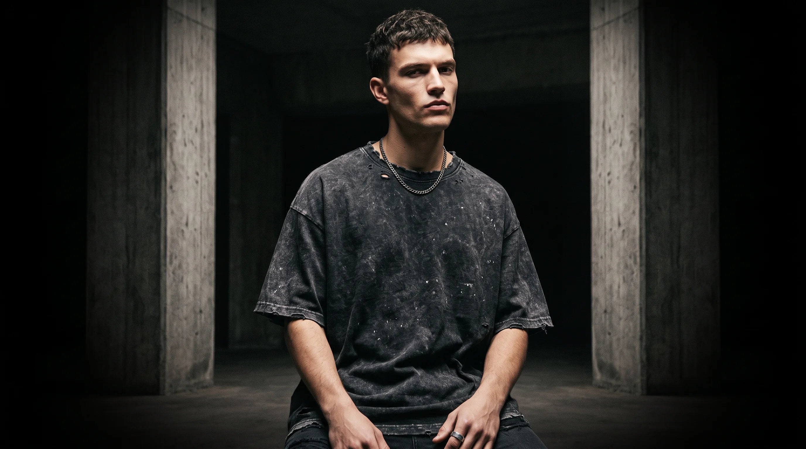 Men's Oversized T-shirt acid washed